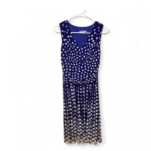 Eliza J Navy and White Midi Dress Size 2
